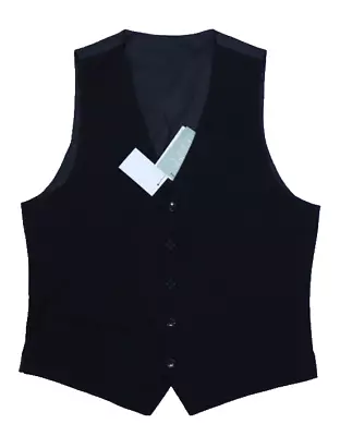 H&M Slim Fit Suit Vest Black 0839915027 Sleeveless Stretch Fit Mens 42R • $19.99