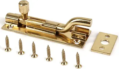 Necked Slide Bolt - 75MM Small Offset Brass Toilet Door Lock • £3.99