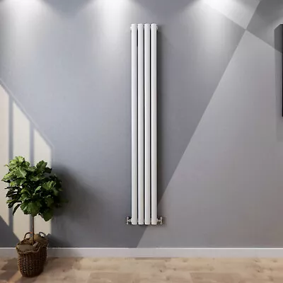 Tall Upright Radiator Oval Column Vertical  Designer Bathroom Anthracite White • £65.97