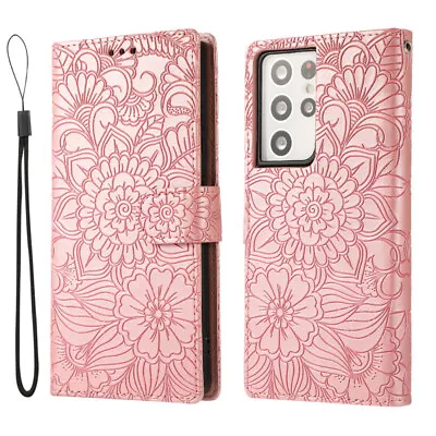 For Samsung S24/S23/S22/S21/S20 FE Ultra S10 Plus Case Leather Wallet Flip Cover • $13.99