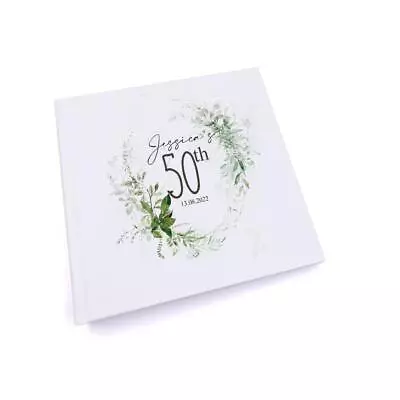 Personalised 50th Birthday Photo Album Gift With Botanical Design UV-915 • £15.49