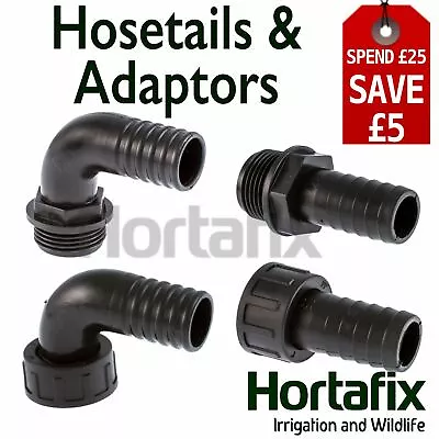 Hosetail Connector Fitting Barbed Bsp Plastic Pond Pool Hose Pipe Adaptor • £11.45