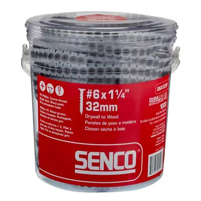 Senco 6 1-1/4  Collated Drywall To Wood Screws Philips Bugle-Head Deck 1000 Pack • $31.39