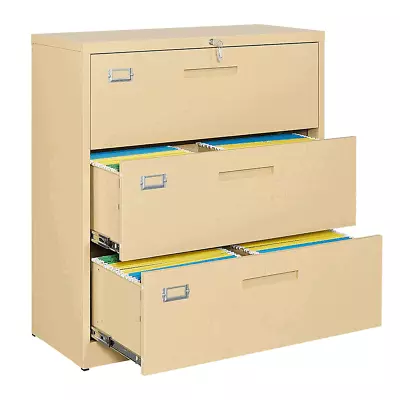 Metal 5 Drawers File Cabinet Lateral Storage Cabinet With Lockable Home Office • $149.99