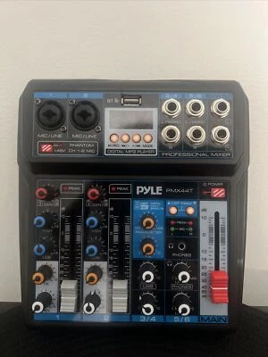£55.76 • Buy Pyle PMX44T Professional 6-Channel Compact Audio Mixer With DSP DSP Sound Effect