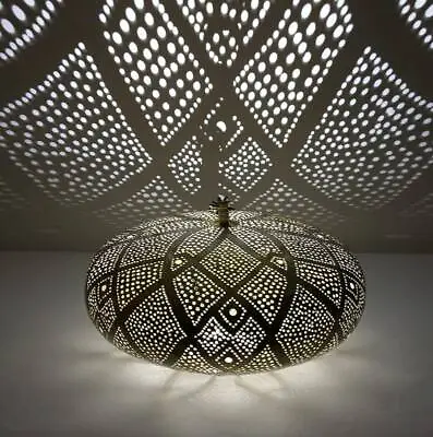 Handmade Moroccan Brass Pendant Light Hanging Shade Lamp - Model 2 • $135
