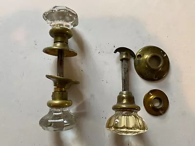 Vintage/Antique Clear Glass Brass Door Knob 8 And 12 Sided • $45
