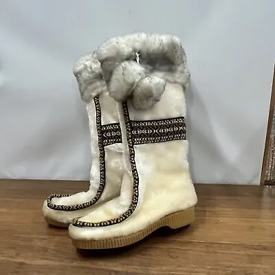 Dunham's Eskipades Boots Size 7 Eskimo Shoes Snow Boots Fur Lined Canada Made • $64.99
