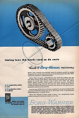 1955 Borg-Warner Morse Chain Co Timing Chain Original Print Ad  • $16.47
