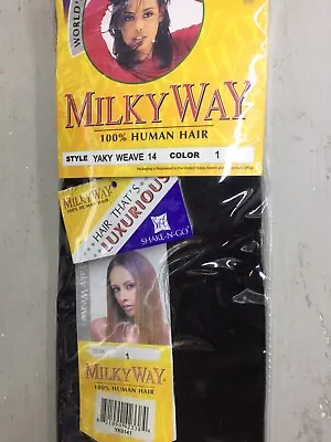 Milky Way 14” Yaky Straight Weave Color 1 Jet Black.  100% Human Hair • $24.99