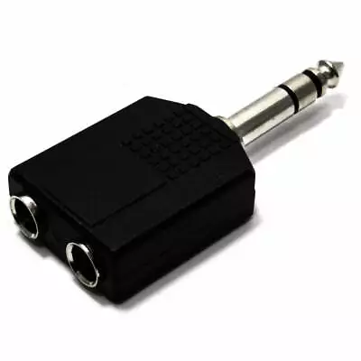 6.35mm 1/4 Inch STEREO Jack Splitter Dual 6.35mm 1/4 Inch Sockets To 6.35mm 1/4 • £2.90