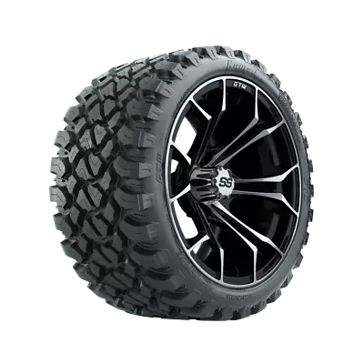 Set Of 4 GTW 15  Spyder Machined/Black Golf Cart Wheels On 23X10-R15 A/T Tires • $1066.95