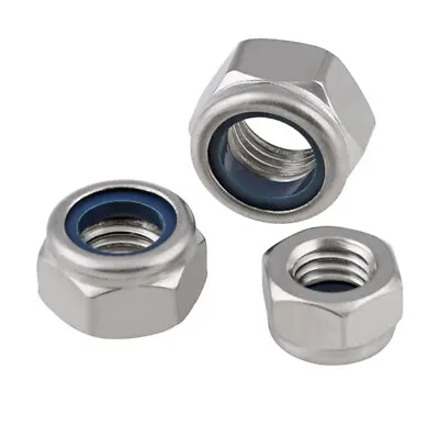 M2 M2.5 M3 M4 M5 M6 M8 Nickel-Plated Self-Locking Nylon Nut Carbon Steel • $0.99