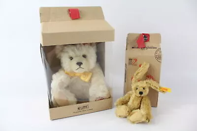 Steiff Mohair Teddy Bears Boxed Inc Miniature Rabbit Happy Birthday Bear X 2 • £39