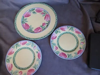 Villeroy & Boch - ROSE Switch Summerhouse - 1 Dinner Plate & 2 Salad Plates Eb • $69.99