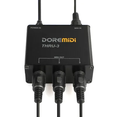 DOREMiDi MIDI Host Box THRU-3 MIDI Five-pin Interface No Delay Converter Adapter • $43.99