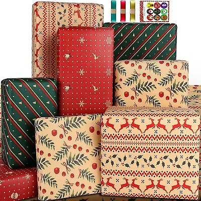 Vintage CHRISTMAS WRAPPING PAPER 2 20x28 NEW Choose Sealed Europe England Spain • $7.75