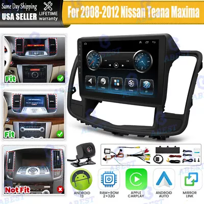 10'' Android 13 Carplay Car Stereo Radio GPS Navi For 08-13 Nissan Teana Maxima • $144.15