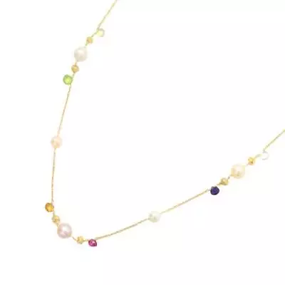 MARCO BICEGO Multi Stone Necklace 18K Yellow Gold 750 90205428 • $2033.78