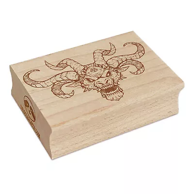 Satan Devil Monster Horns Rectangle Rubber Stamp For Stamping Crafting • $9.99