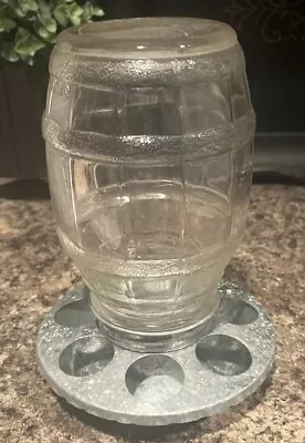 Vintage Chicken Feeder Waterer With Glass Barrel Jar - Farm House  • $15.95