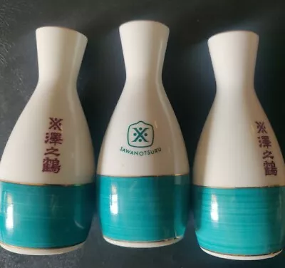 Vintage Japanese Sake/Wine Bottle's Porcelain Ceramic Sawanotsuru Made In Japan  • £12.50