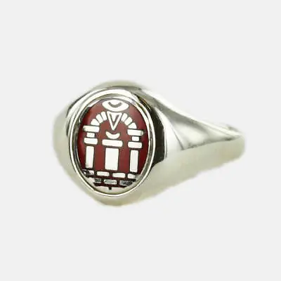 Solid Silver Royal Arch Masonic Ring (Red) - Fixed Head • £187.20