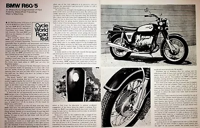 1972 BMW R60/5 - 5-Page Vintage Motorcycle Road Test Article • $12.57