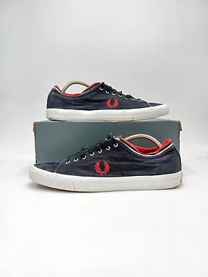 Fred Perry Canvas Trainer Navy Blue UK11 Low Mens 14787280 China Sneaker Shoe • £17.99