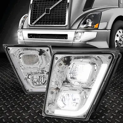 For 03-17 Volvo Vn Vnl Vnm Vnx Truck 3d Drl Full Led Driving Fog Lights Chrome • $169.99