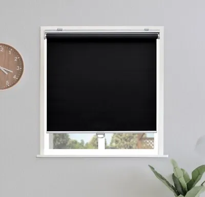 Sunoff Blackout Cordless Pull Down Roller Shades Blinds 29” W 72” H Black • $15.59