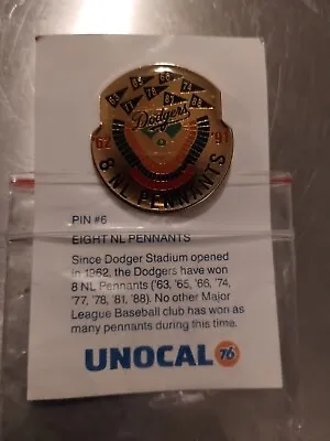 LA Dodgers 8 NL Pennants Dodger Stadium 30th Anniversary Unocal 76 Baseball Pin  • $4.20