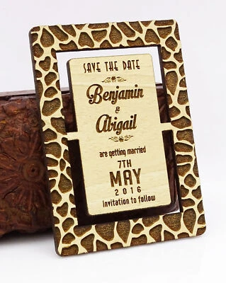 $81.39 • Buy Personalized Save The Date Wooden Engraved Magnets 20 Rustic Wedding-9EG