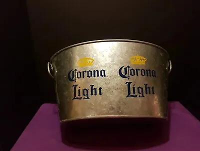 Corona Beer Bucket Ice Pail Extra Large 16 Inch Handles Cerveza Light Metal Oval • $25.95