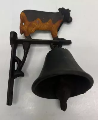 Vintage Cast Iron Wall Mount Cow Dinner Bell • $25.99