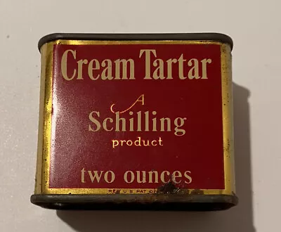 Vintage Schilling Cream Tartar Two Ounces Tin Empty • $7.99