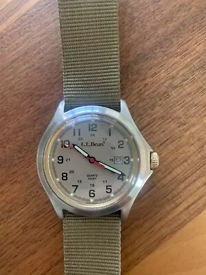 LLBean Field Watch 42mm Stainless Steel Runs And Keeps Time • $14.54