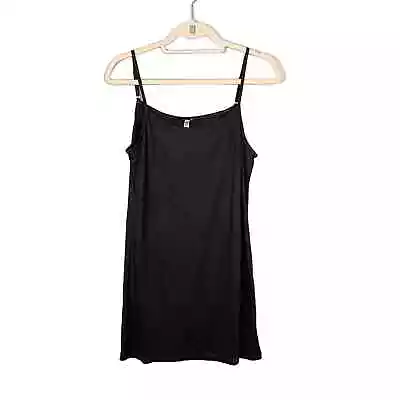 Monoreno Womens Black Stretch Square Neck Spaghetti Strap Mini Slip Dress Medium • $35