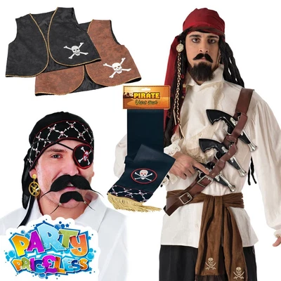 £5.49 • Buy Adult Mens Ladies Pirate Caribbean High Seas Shipmate Fancy Dress Accessories 