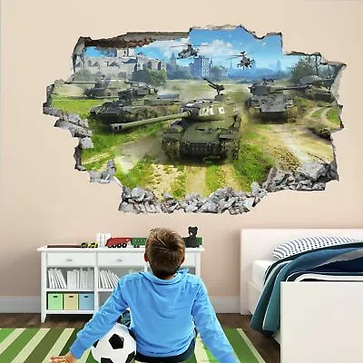 Army Battle War Tank Wall Art Sticker Mural Decal Poster Kids Bedroom Decor DL34 • $29.86