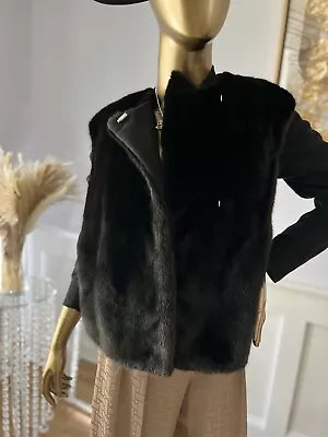 NEW Hermes Dyed Mink Fur Vest In Black Size 38 • $5599