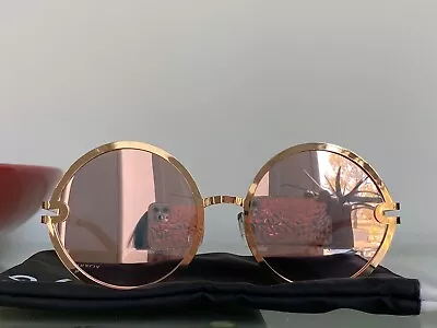 Quay X Ukiyo Mirror Round Sunglasses In Rose Gold Frame • $54.95