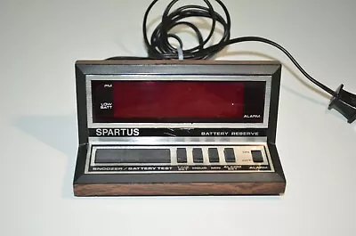 Spartus Alarm Clock Apollo Model 1140 Reserve Faux Wood Grain Black Vintage Time • $15.99