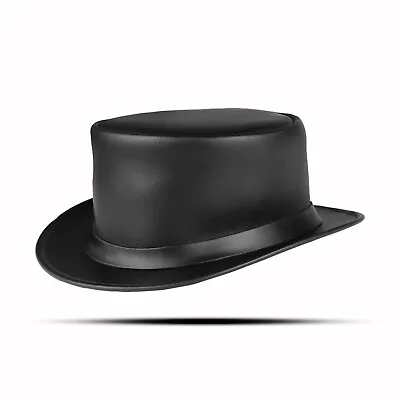 Fashion Shapeable Genuine Leather Fashion Top Hat For Formal & Special Occasions • $44.99