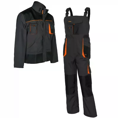 £37.99 • Buy Bib And Brace Dungaree Overalls Work Trousers Bib Pants + JACKET 