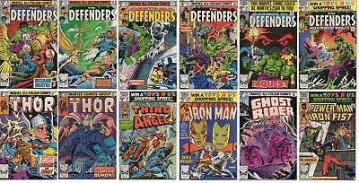 THE DEFENDERS THOR THE THING IRON MAN GHOST RIDER 1980 Marvel Comics JOB LOT • £24.99