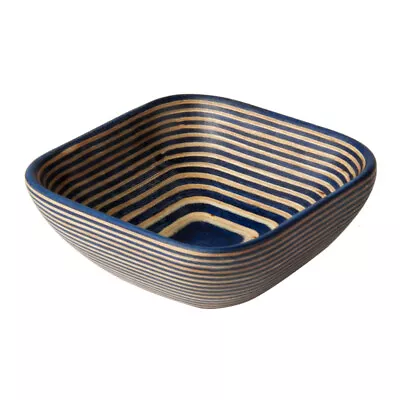 Island Bamboo Pakka Wood Square PIn Bowl Blue • $7.99