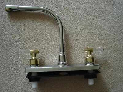 RV Marine Kitchen SINK FAUCET Chrome With Brass/clear Handle Camper Trailer • $22.99