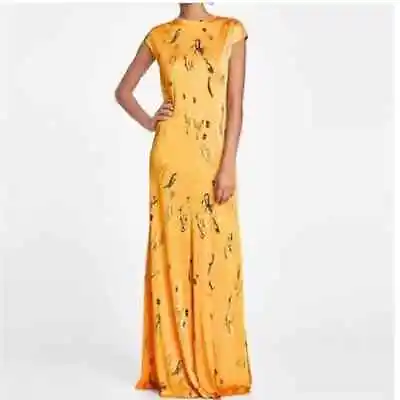 Zara Moroccan Collection Yellow Abstract Maxi Dress NWT • $55