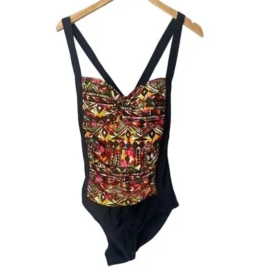 Coral Tropics By Apollos Swim Suit Ladies Southwestern Slimming Size 2X • $16.99